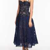 Lace Guipure A-line Midi Dress