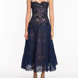 Lace Guipure A-line Midi Dress