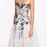 Lace Guipure A-line Midi Dress