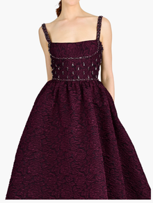 Sleeveless Cloque Midi Gown