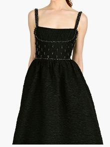 Sleeveless Cloque Midi Gown