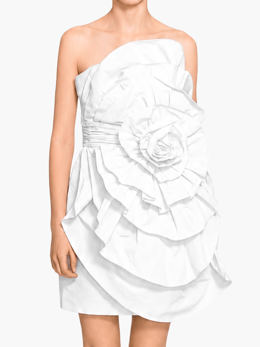 Rosette Taffeta Mini Dress