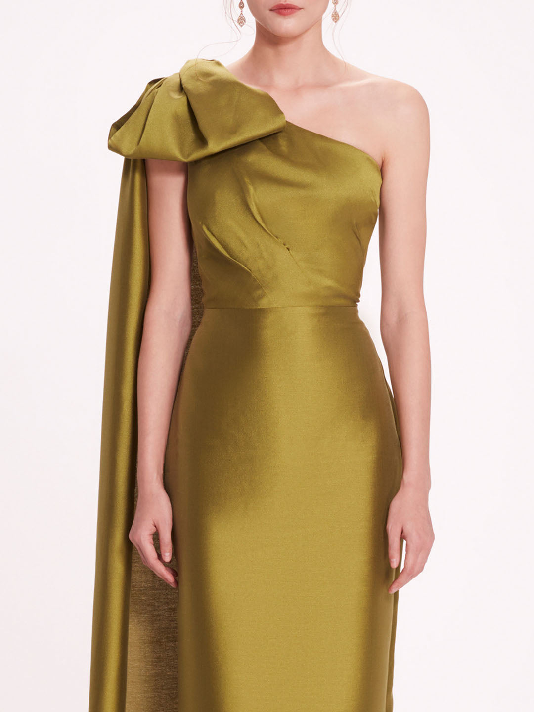 Silk Mikado Midi Dress | Marchesa
