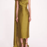Silk Mikado Midi Dress | Marchesa