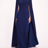 Embellished Cape Gown