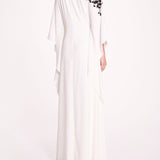 Embroidered Draped Kaftan | Marchesa