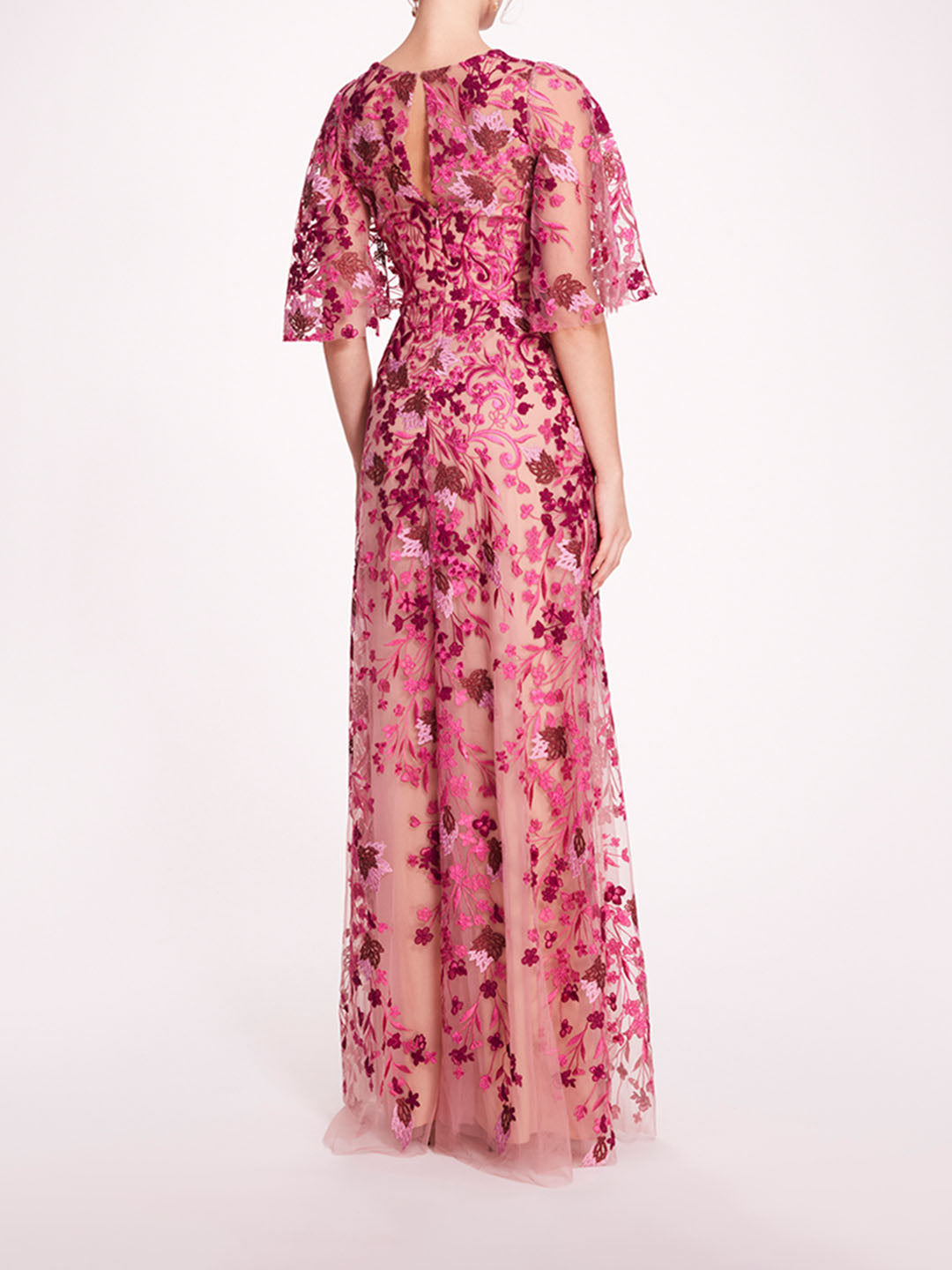 V-Neckline Tulle Gown | Marchesa