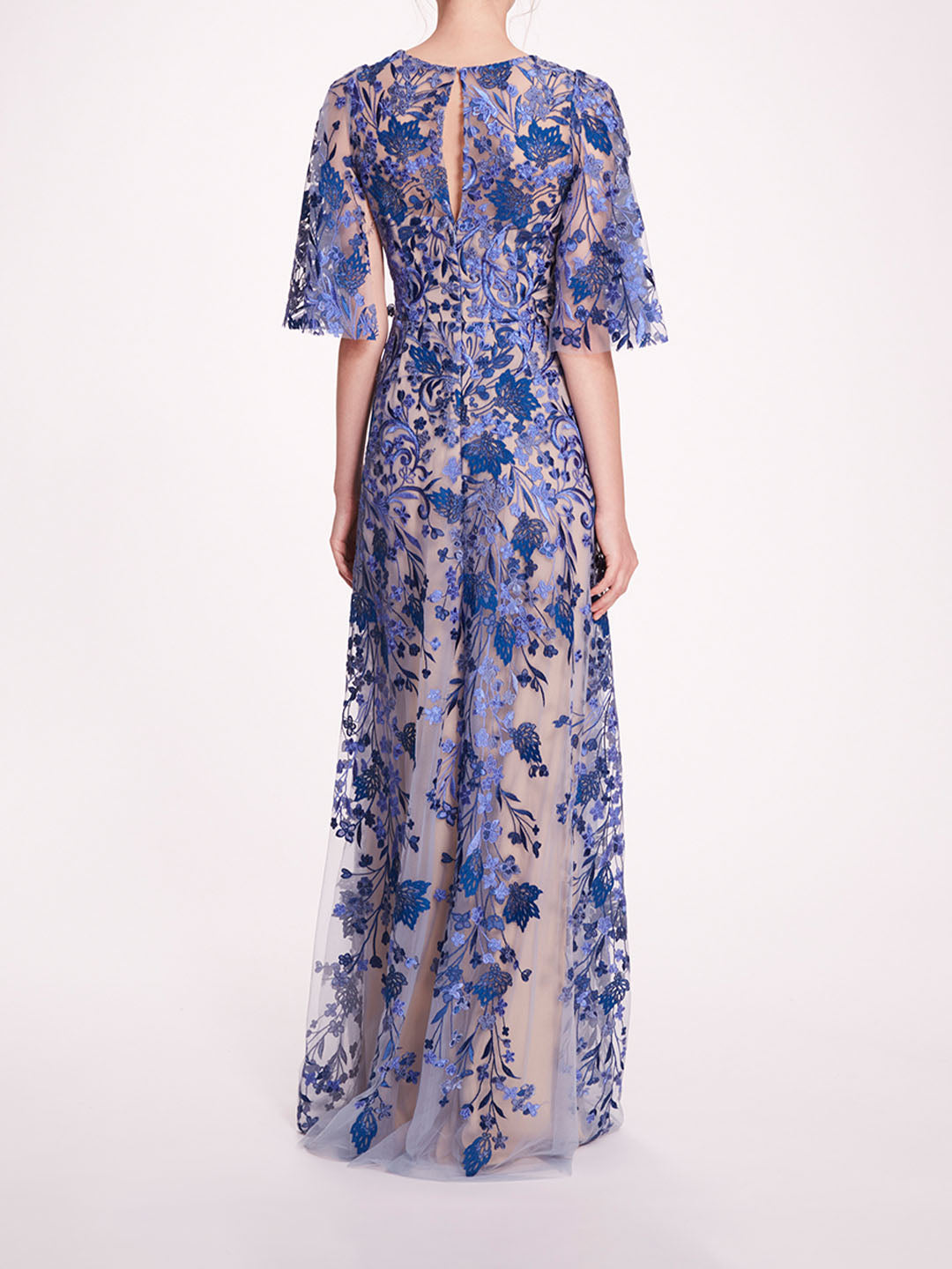 V-Neckline Tulle Gown | Marchesa