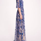 V-Neckline Tulle Gown | Marchesa