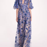 V-Neckline Tulle Gown | Marchesa