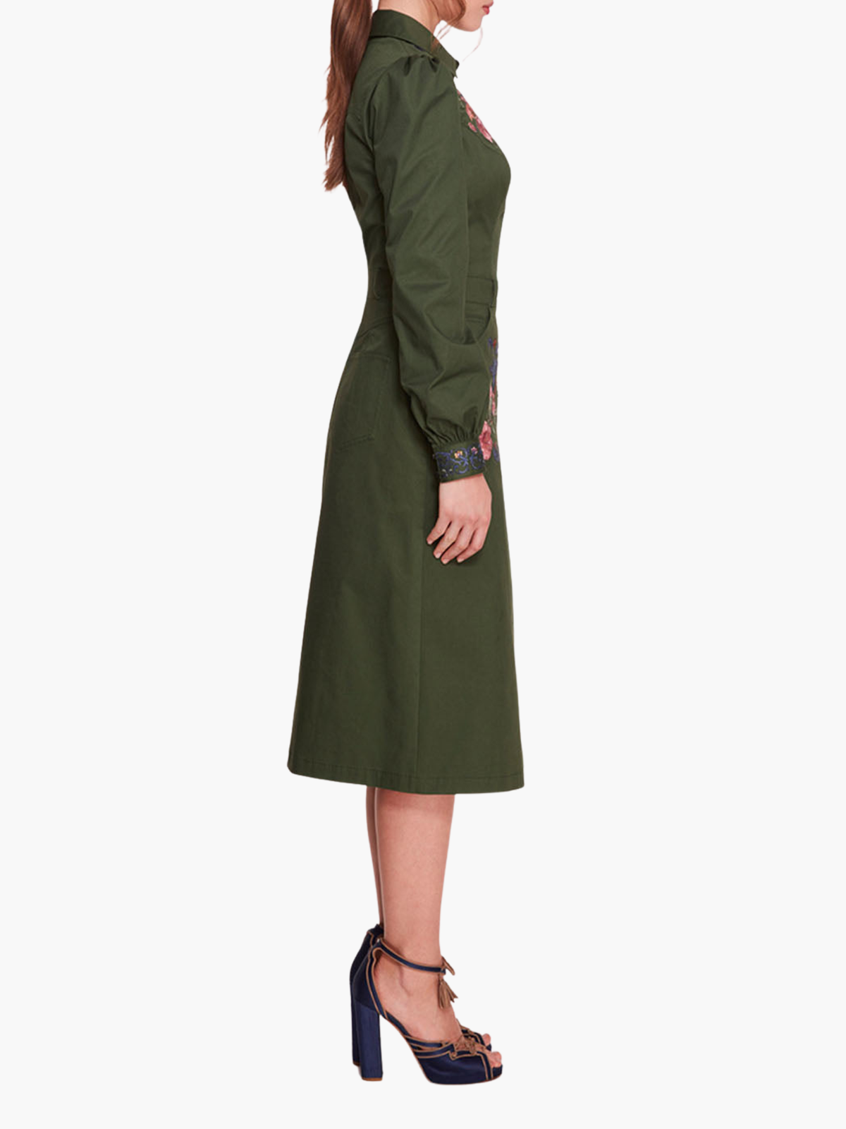 Filagree Cotton Twill Shirt Dress