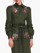 Filagree Cotton Twill Shirt Dress
