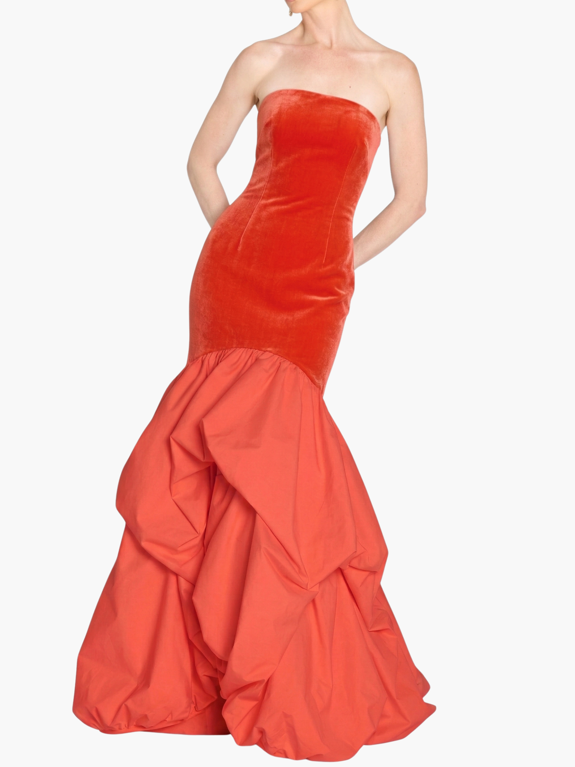 chinese dress ladies Margot Taffeta Evening Mermaid Slit Skirt Gown – Mologoko Couture main image 0
