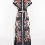 Belted Twill Shirt Maxi Dress