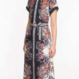 Belted Twill Shirt Maxi Dress