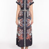 Belted Twill Shirt Maxi Dress