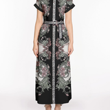 Belted Twill Shirt Maxi Dress