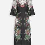 Billowy Twill Empire Midi Dress