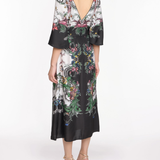 Billowy Twill Empire Midi Dress
