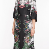 Billowy Twill Empire Midi Dress