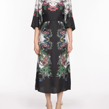 Billowy Twill Empire Midi Dress