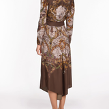 Draped Scarf Midi Dress