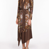 Draped Scarf Midi Dress