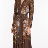 Draped Scarf Midi Dress