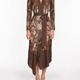 Draped Scarf Midi Dress