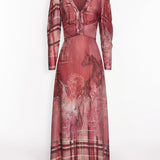 Wild Heart Tartan Printed Midi Dress