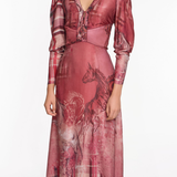 Wild Heart Tartan Printed Midi Dress