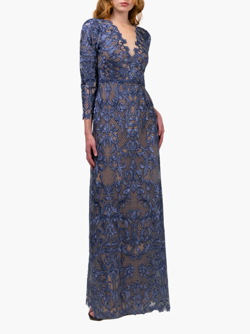 Nocturnes Lace Long Sleeve Gown