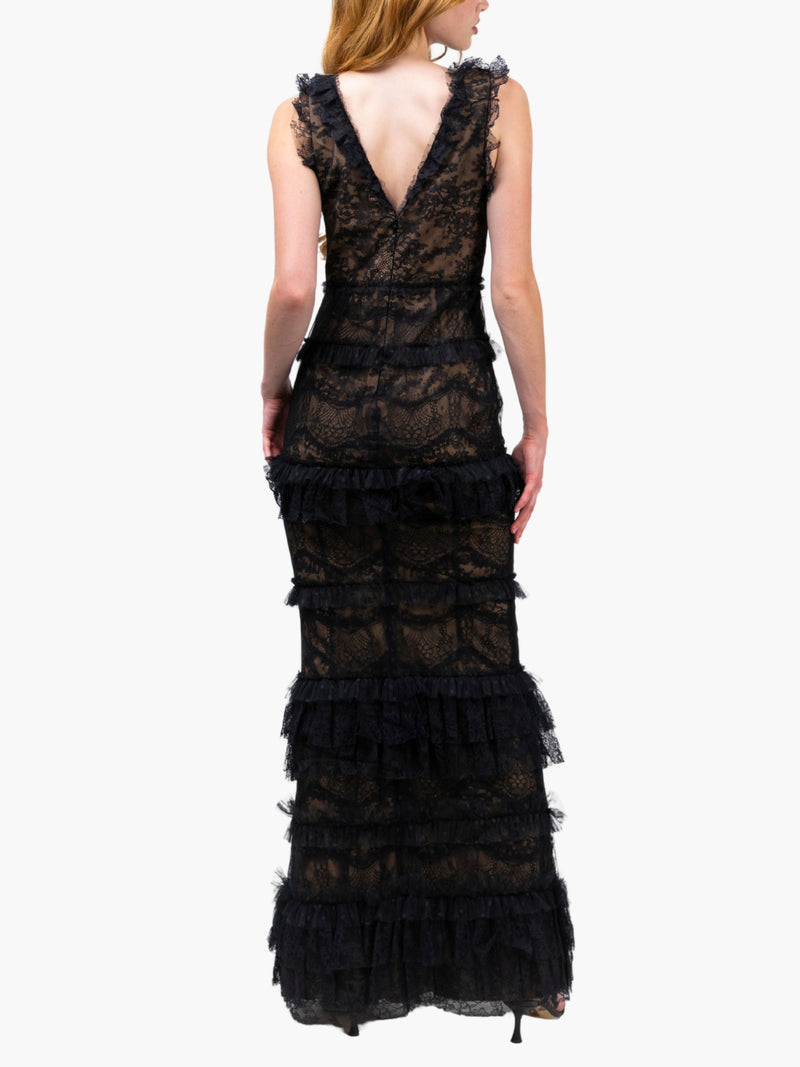 Chantilly Lace Tiered Gown