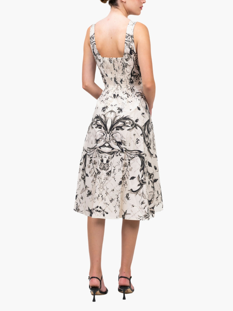 Mirrored Cotton Midi Dress