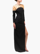 Illusion Crepe Gown