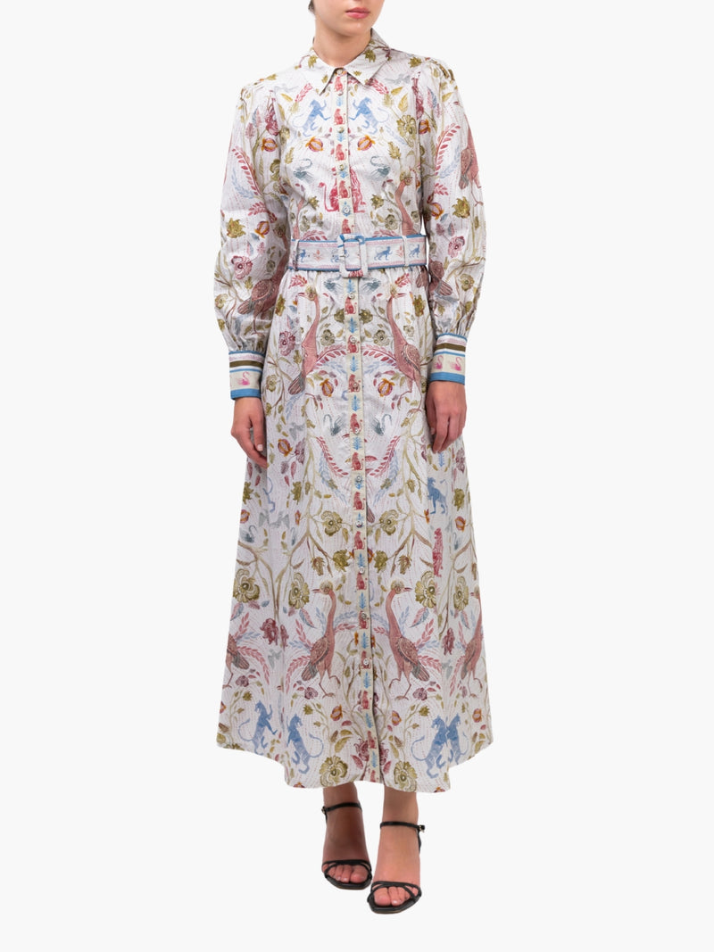 Cotton Poplin Collared Maxi Dress
