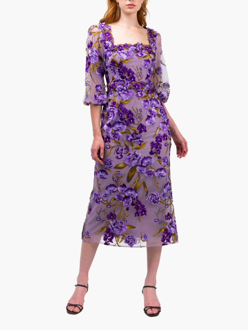 Bronix Botanicals Long Sleeve Midi Dress