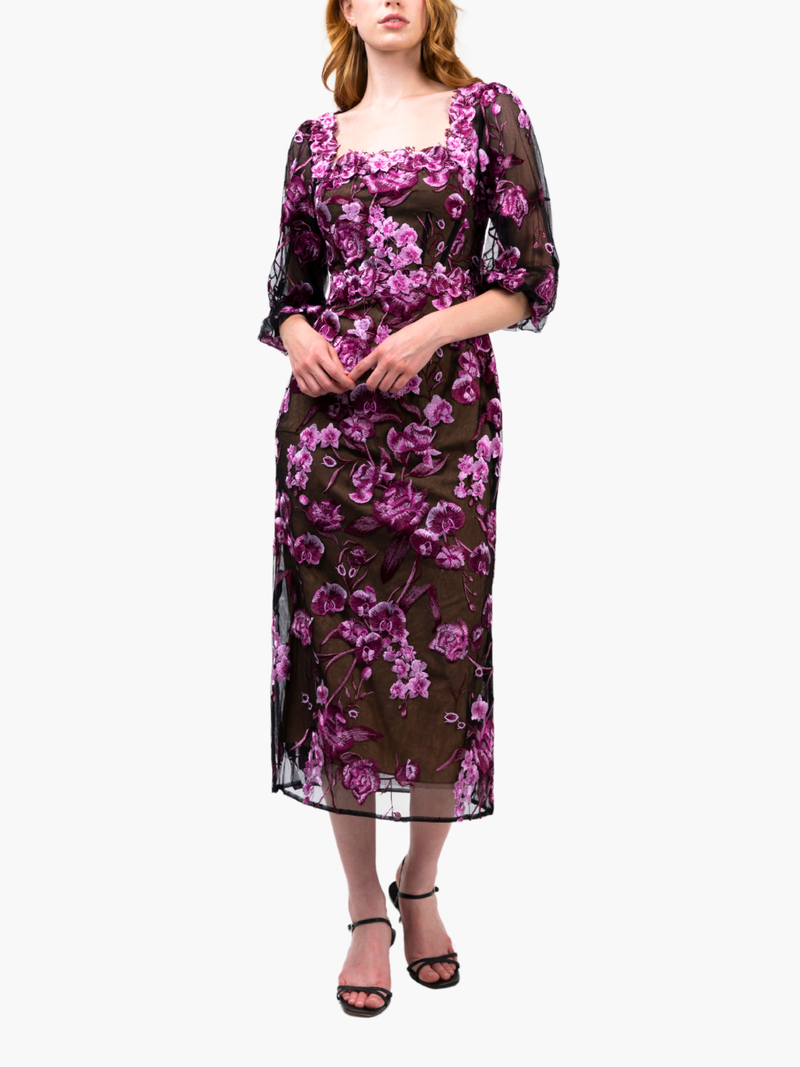 Bronix Botanicals Long Sleeve Midi Dress
