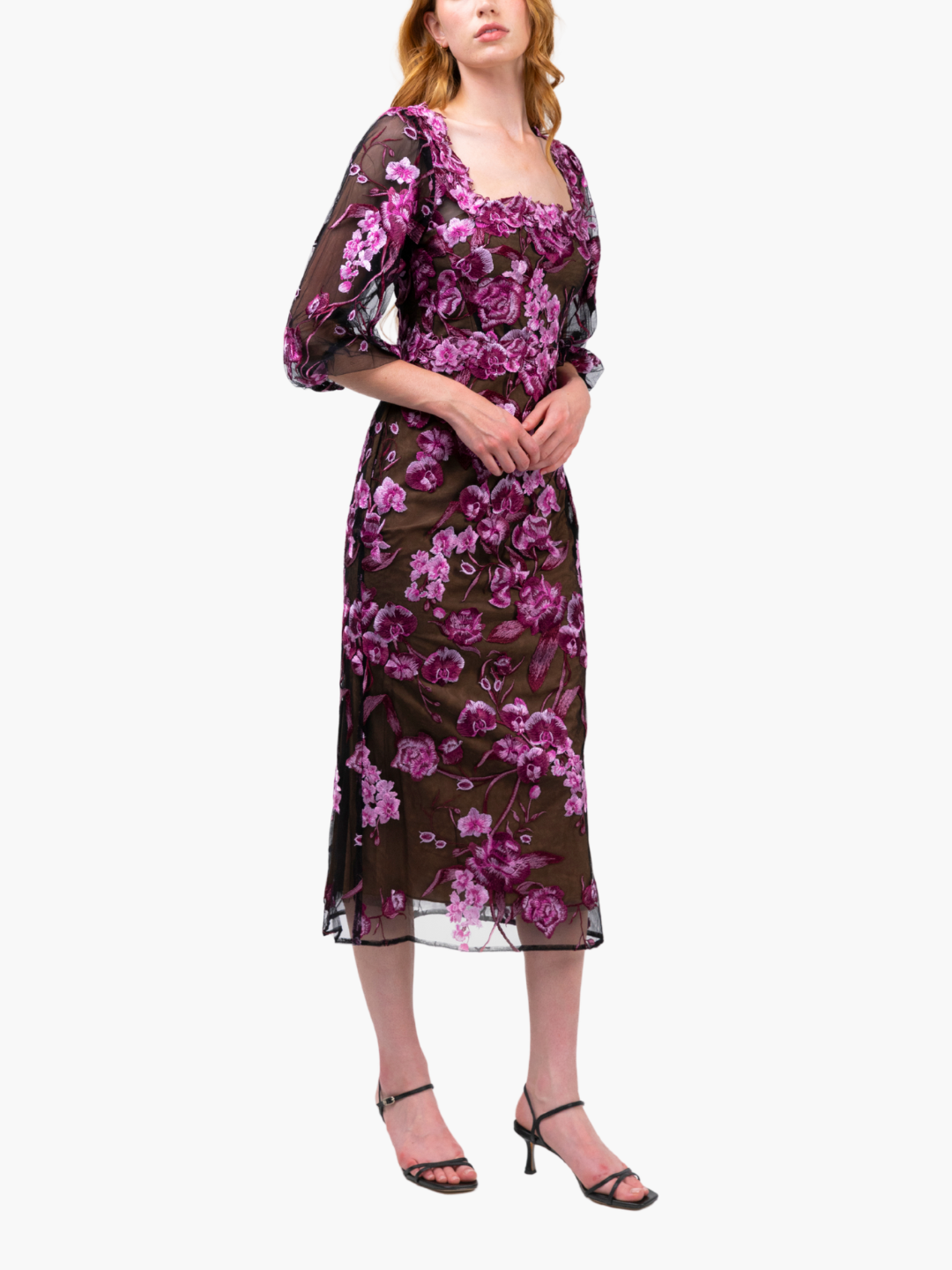 Bronix Botanicals Long Sleeve Midi Dress