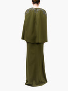 Stretch Crepe Cape Gown