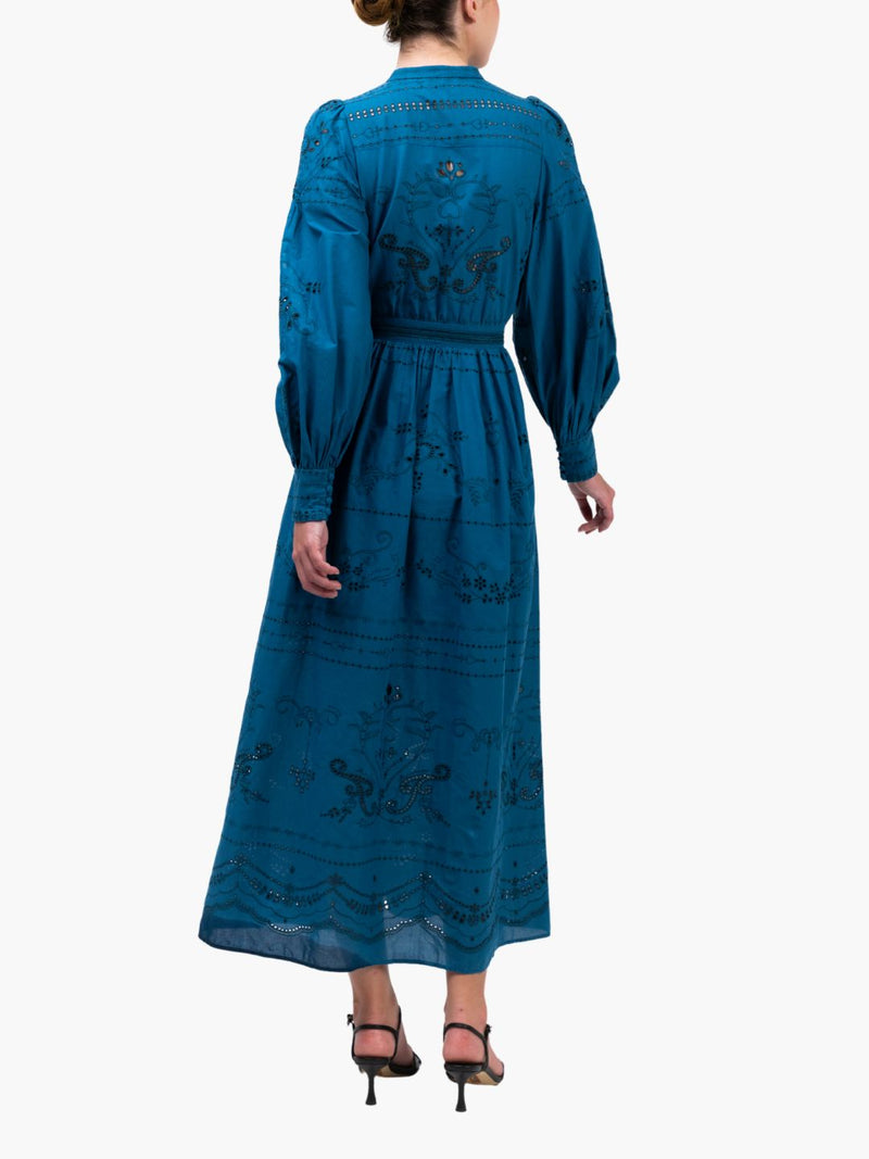 Victorian Corded Lace Deep V Button Maxi Dress | Marchesa Victorian Corded Lace Deep V Button Maxi Dress | Marchesa