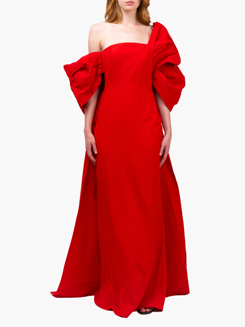 Taffeta Sleeve Column  Gown