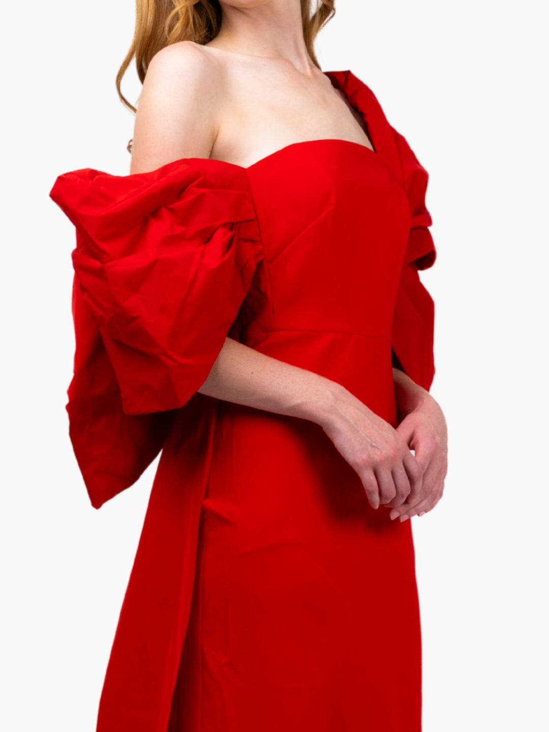 Taffeta Sleeve Column Gown