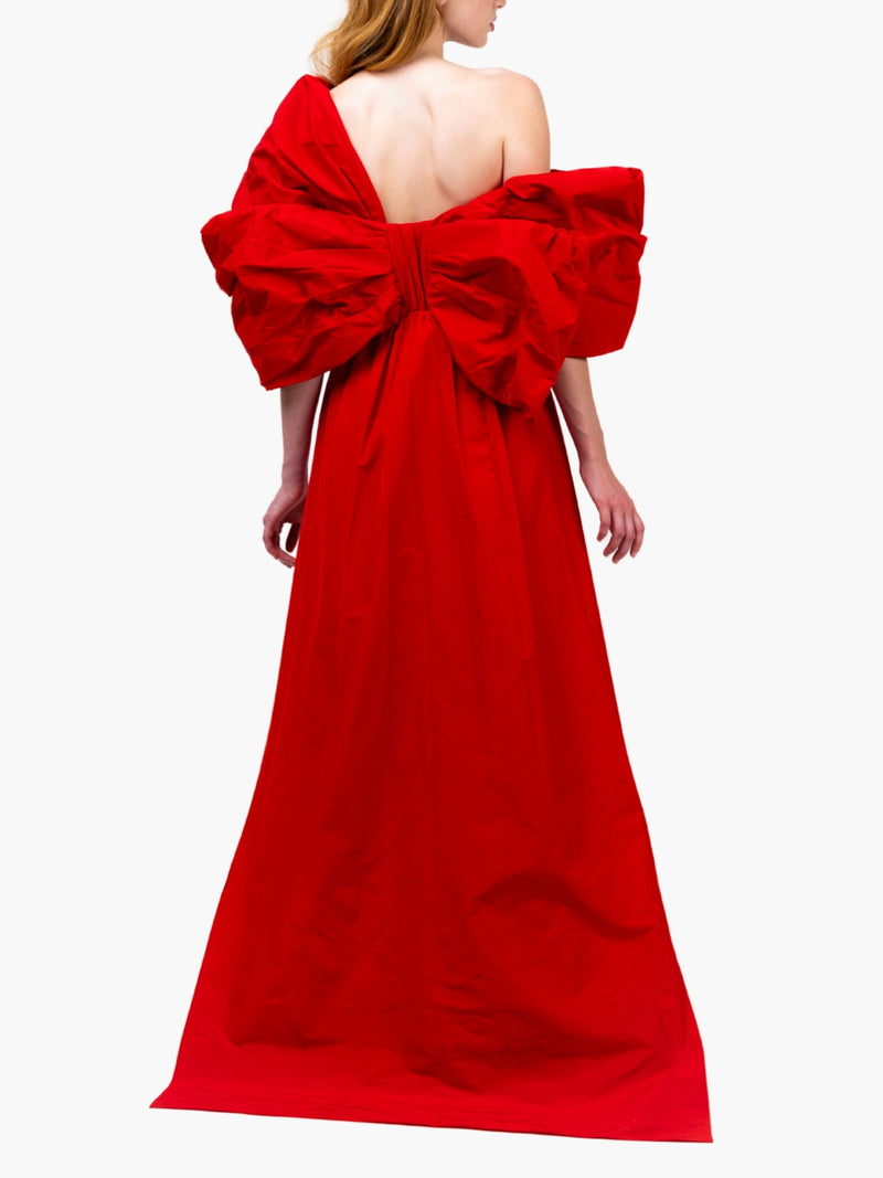 Taffeta Sleeve Column  Gown