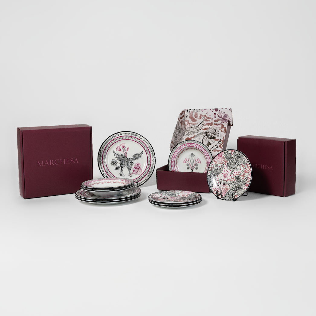 Marchesa Serengeti Porcelain 12-Piece Dinnerware Set