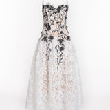 Lace Guipure A-line Midi Dress