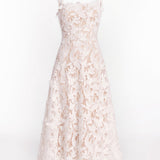 Lace Guipure Sleeveless A-line Midi Cocktail Dress