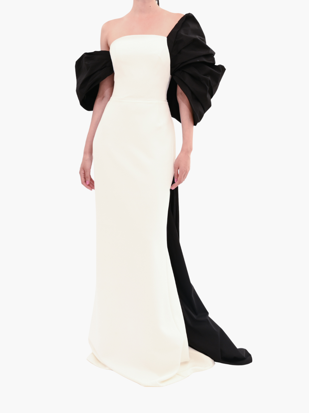 Taffeta Sleeve Column Gown