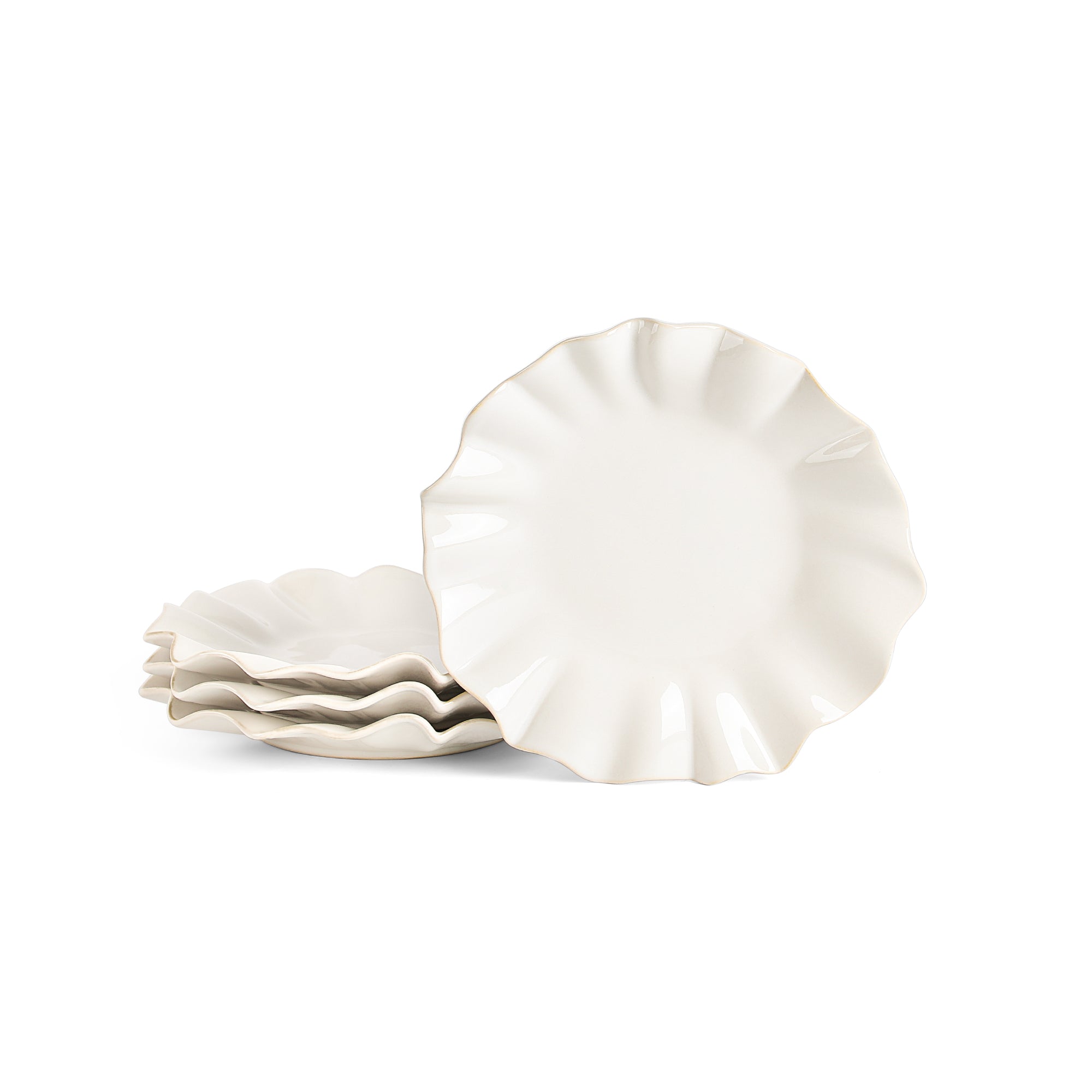 Lotus Stoneware Salad Plate Set