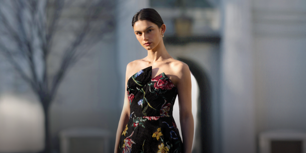 Burgundy Red Stretch Crepe V-Neck Dress with Low Back – Marchesa